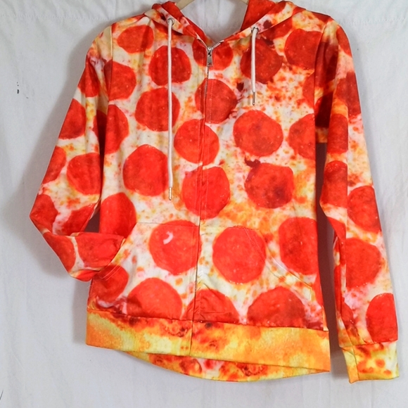 Other - Unisex Pizza pattern long sleeve hoodie scuba like